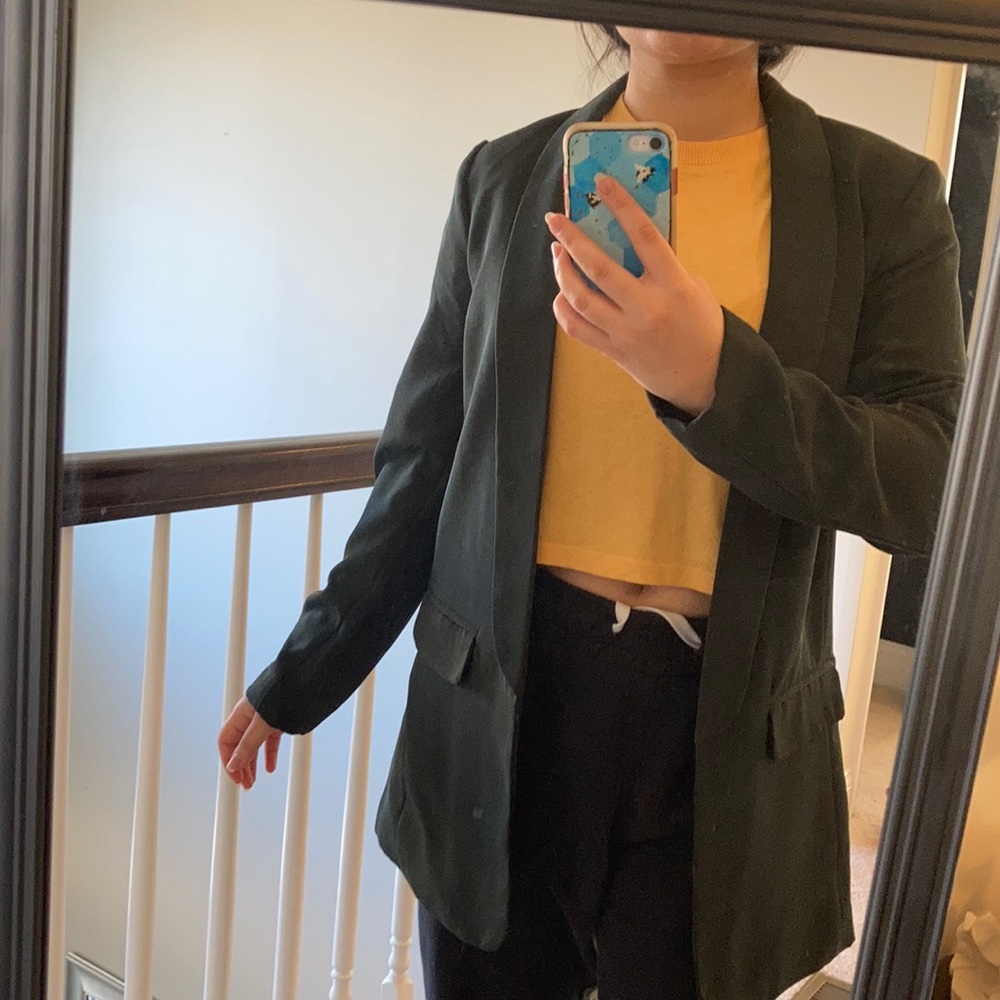 Long Olive Blazer
